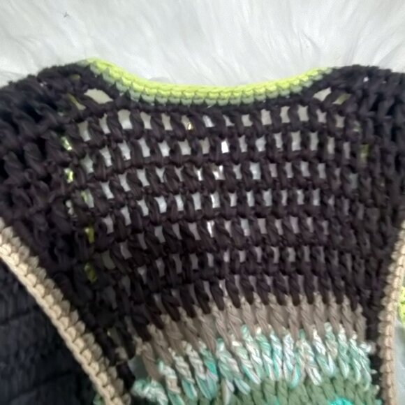 Free People Canyon Combo Desert Rose Crochet Fringe Boho Cropped Vest Medium NWT - Picture 7 of 14